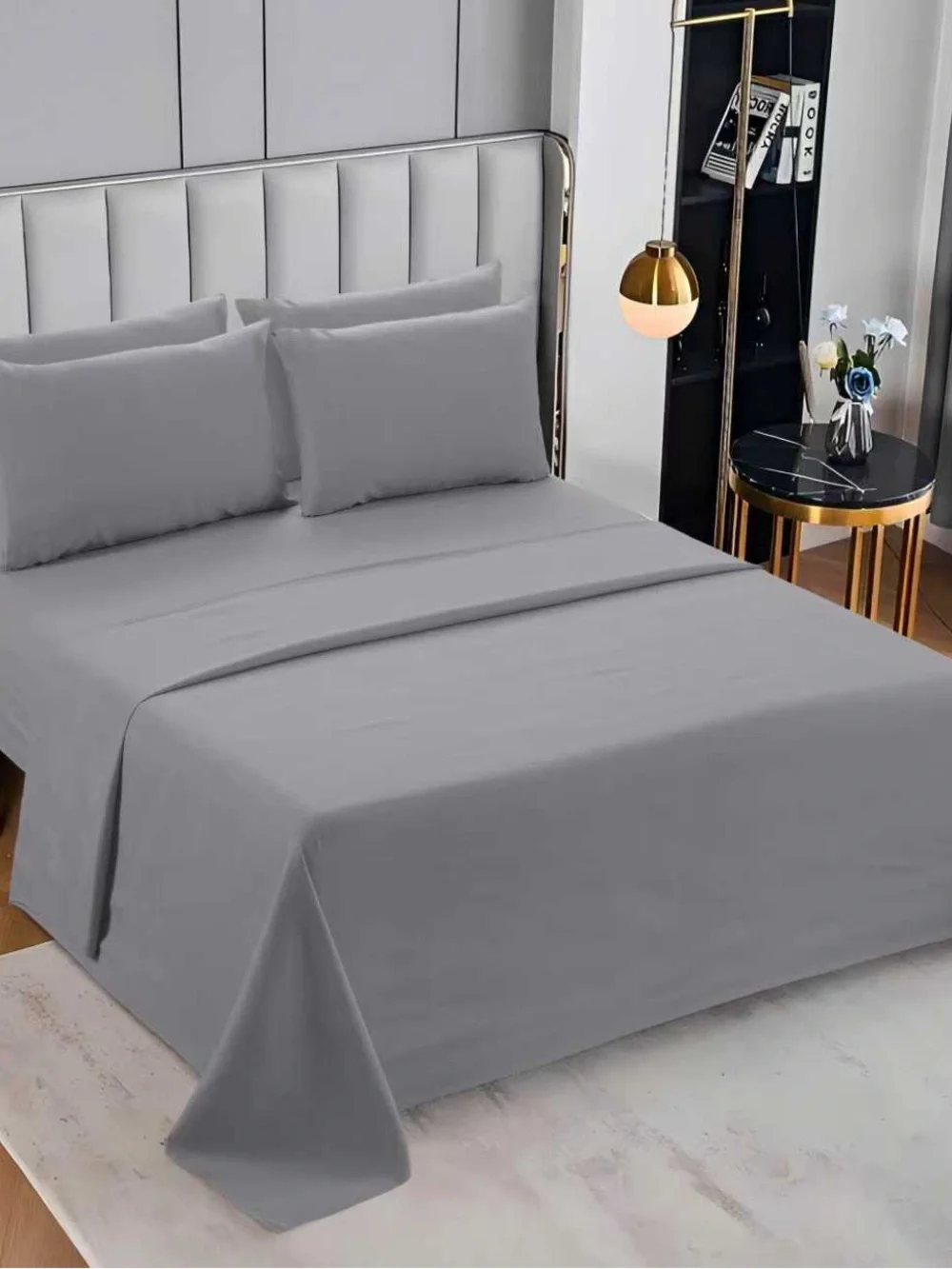 Soft Aqua Microfiber Bed Sheet Set - 6 pieces